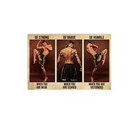 Póster decorativo de pared con texto en inglés "Muay Thai Be Strong Muay Thai L Muay Boran Muay Thai" de 8 x 12 pulgadas