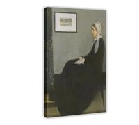 Póster decorativo de pared de James McNeill Whistler, con texto en inglés "The World's Top 100 Paintings Whistler's Mother de Whistler"