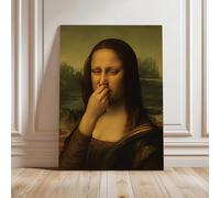Póster decorativo de pared para baño de la Mona Lisa, humor escatológico, impresión divertida, arte de pared para baño vintage, pintura en lienzo con mal olor (80x100cm (32x39in)