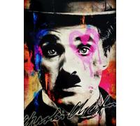 Póster decorativo de pared Serie Actores Celebres Serie Actores Celebres Charlie Chaplin Street Art Impresión sobre papel Patinata 40 x 30 cm sin marco