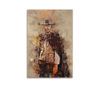 Póster decorativo del actor Clint Eastwood en lienzo, póster de pared e impresión artística moderna para decoración de dormitorio familiar, 12 x 18 pulgadas (30 x 45 cm)