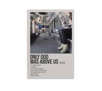 Póster decorativo moderno minimalista con texto en inglés "Only God Was Above Us" de Vampire Weekend Only God Was Above Us; póster impermeable fácil de mantener, para sala de estar, dormitorio, fondo