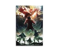 Póster decorativo para pared de Attack on Titan para pared e imagen artística moderna para decoración de dormitorio familiar, 50 x 75 cm