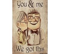 Póster decorativo vintage con texto en inglés "Up Carl And Ellie" You And Me We Got This - Póster decorativo para el hogar, póster de metal, 20 x 30,5 cm (n.º 919)