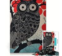 Póster del Búho Nocturno, Rompecabezas de 1000 Piezas para Adultos, Juego de Acertijos, Patrón de Escape Calmado, Regalo de Deseo de Santa Claus (38x26cm)