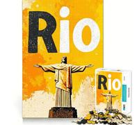 Póster del Cristo Redentor de Río de Janeiro, Rompecabezas de 1000 Piezas para Adultos, Mejora la Memoria, Alivia la ansiedad, Borde preciso, Sorpresa navideña (38x26cm)