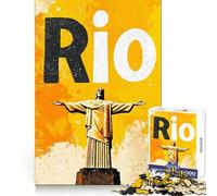 Póster del Cristo Redentor de Río de Janeiro, Rompecabezas de 1000 Piezas para Adultos, Mejora la Memoria, Alivia la ansiedad, Borde preciso, Sorpresa navideña (38x26cm)