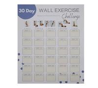 Póster del desafío de fitness de 30 días: planificador de pared de entrenamiento en casa, hoja de seguimiento de ejercicios de peso corporal, tabla de motivación de progreso en | de res