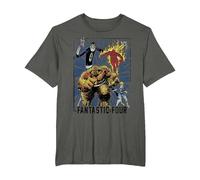 Póster del Equipo Vintage de Marvel Fantastic Four Camiseta, Hombre Tallas Grandes, Asfalto, 2X Alto