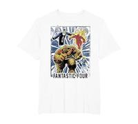 Póster del Equipo Vintage de Marvel Fantastic Four Camiseta, Hombre Tallas Grandes, Blanco, 3X Alto