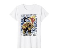 Póster del Equipo Vintage de Marvel Fantastic Four Camiseta, Mujer, Blanco, XL