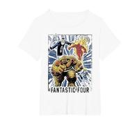 Póster del Equipo Vintage de Marvel Fantastic Four Camiseta, Mujer Tallas Grandes, Blanco, 1XL Grande