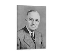 Póster del ex presidente de los Estados Unidos, Harry S. Truman, impresión artística para pared, decoración del hogar, lienzo, póster de pintura de 12 x 18 pulgadas (30 x 45 cm)