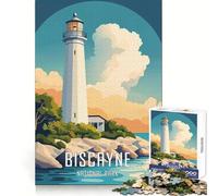 Póster del Faro del Parque Nacional Biscayne, Rompecabezas de 1000 Piezas para Adolescentes, Sharp Recall Serene Escape Uniform Cut Perfect Xmas (50x75cm)