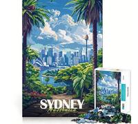 Póster del Horizonte de Sídney, Rompecabezas de 1000 Piezas para Adolescentes, Juguete para ejercitar la Mente, Juego en Grupo, Corte de precisión, Regalo para Festivales 50x75cm