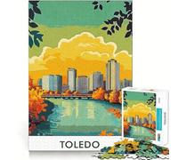 Póster del Horizonte de Toledo, Rompecabezas de 1000 Piezas para Adolescentes, Juguete de Rompecabezas Wise Think Toy, Simple y Divertido, Corte preciso, Papá Noel, selección de Deseos 38x26cm