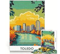 Póster del Horizonte de Toledo, Rompecabezas de 1000 Piezas para Adolescentes, Juguete para ejercitar la Mente, Tiempo de convivencia, Pieza de colección de Arte de Corte preciso 50x75cm