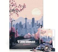 Póster del Horizonte de Vancouver, Rompecabezas de 1000 Piezas para Adolescentes, Entrenamiento Mental, Ocio y Placer, Ajuste Perfecto, Regalo Encantador (50x75cm)