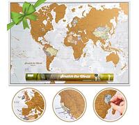 Póster del mapa mundi de rascar con tubo de regalo - extragrande - 84 x 59 cm - Maps International - 50 años haciendo mapas - Detalles cartográficos con el país y los países limítrofes