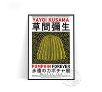 Póster del Museo Yayoi Kusama con Estampado De Calabaza De Lunares,Pintura De Pared De Lunares Clásicos De Kusama,Carteles E Impresiones De Arte De Pared De Japón Vintage - 50X70Cm