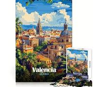Póster del Paisaje Urbano de Valencia, Rompecabezas difícil para Adultos, 1000 Piezas, Desarrollo Cerebral, diversión Tranquila, fácil de armar, Regalo Ideal (38x26cm)