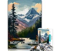Póster del Parque Nacional de Las Cascadas del Norte, Rompecabezas de 1000 Piezas para Adolescentes, Juguete Educativo Intelectual descompresor, Gran Regalo y Juguetes, 38x26cm