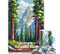 Póster del Parque Nacional de Yosemite: Rompecabezas de 1000 Piezas para Adultos y Adolescentes Cada Pieza es única Juego Familiar desafiante y Divertido 75x50cm