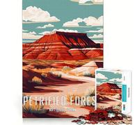 Póster del Parque Nacional del Bosque Petrificado Rompecabezas de 1000 Piezas para Adultos Rompecabezas Mental Arte para la Calma Mental (50x75cm)
