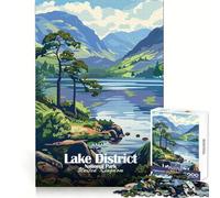 Póster del Parque Nacional del Distrito de los Lagos,Rompecabezas de 1000 Piezas para Adultos,Ejercicio Mental,Escape Consciente,Cierre Seguro,Sorpresa navideña (50x75cm)
