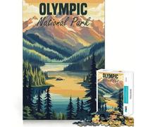 Póster del Parque Nacional Olímpico Rompecabezas de 1000 Piezas para Adolescentes Juguete para estimular la lógica y aliviar la tensión Ideal para Pedir un Deseo a Santa Claus