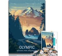 Póster del Parque Nacional Olímpico, Rompecabezas de 1000 Piezas para Adultos, Regalo, Juguete Educativo Intelectual descompresor, Regalo de cumpleaños, Regalos, Arte de Pared, 38x26cm