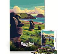 Póster del Parque Nacional Rapa NUI,Chile Rompecabezas de 1000 Piezas para Adolescentes Entrenamiento de Memoria Recreación Tranquila Corte Impecable Bonito Regalo (50x75cm)
