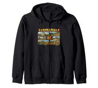 Póster del Patrimonio de Rumania, Arte de Viaje Vintage Sudadera con Capucha