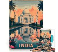 Póster del Taj Mahal de la India, Rompecabezas de 1000 Piezas para Adolescentes, Juguete de lógica Fuerte, Mente Relajada, Borde Claro, Sorpresa de cumpleaños 50x75cm