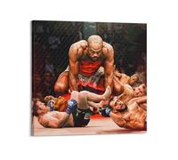 Póster deportivo de boxeo Jon Jones Arena Classic Moment Sports PosterWall Art Canvas Poster Music Album and Movies Pintura decorativa para sala de estar, dormitorio, 70 x 70 cm, estilo marco