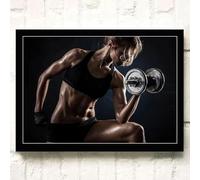 Póster deportivo de fitness, levantamiento de pesas, boxeo, músculos, lienzo impreso, arte de pared, decoración, pintura, decoración de gimnasio en casa, 70 x 100 cm, sin marco