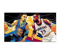 Póster Deportivo Lebron James y Stephen Curry Lienzo Póster Impresión Pared Arte Imagen Hogar Sala De Estar Decoración Pintura (12x24inch(30x60cm),no Enmarcado)