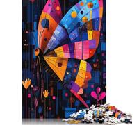 Poster di farfalle con geometria espressionista da 1000 pezzi - Puzzle di Arte astratta Della Natura Vibrante per adulti, Regalo di Natale, gioco Educativo sfida