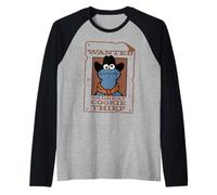 Póster Divertido de Barrio Sésamo Cookie Monster Cowboy Bandit Wanted Camiseta Manga Raglan
