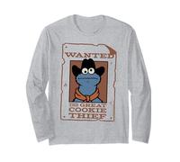 Póster Divertido de Barrio Sésamo Cookie Monster Cowboy Bandit Wanted Manga Larga