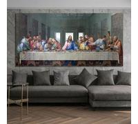 Póster e impresión de la última cena de Leonardo Da Vinci, pintura en lienzo para pared, pintura famosa, arte para decoración de sala de estar, 40x80cm (16x32 in) sin marco