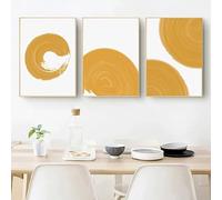 Póster e impresión de lienzo abstracto de meditación zen, círculo naranja y amarillo, arte de pared, imagen nórdica sencilla, decoración moderna (20 x 30 cm, sin marco)