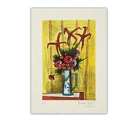 Póster e impresiones de Bernard Buffet 《Flor roja》 Arte de pared Pintura en lienzo de Bernard Buffet Imágenes de Bernard Buffet para la decoración del hogar de la habitación 40x60cmx1 Sin marco