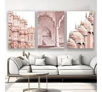 Póster e impresiones de paisaje arquitectónico de estilo árabe islámico, lienzo para pared, decoración del hogar, 50 x 70 cm, 3 unidades, sin marco