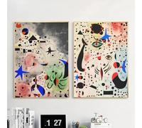 Póster e impresiones surrealistas modernos de Joan Miró, pintura en lienzo, arte de pared, imágenes, cafetería, bar, sala de estar, dormitorio, decoración, 35 x 50 cm, 2 unidades, sin marco