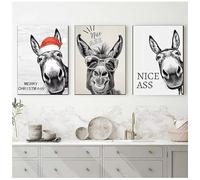 Póster e impresiones vintage de burro, cita "Buen culo", cuadro en lienzo con letrero divertido, arte mural para baño (70x90cm, sin marco)