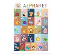 Póster educativo para niños | Decoración de pared para aula y sala de juegos, juego de gráficos interactivos de estilo bohemio para casa, viaje, juego de niños y guarderías de desarrollo de