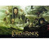 Póster "El Señor de los Anillos - Trilogía" The Lord of the Rings - Trilogy (91,5cm x 61cm) + 2 marcos negros para póster con suspención