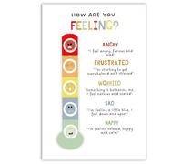 poster Emotions for Classroom | Feelings Chart & Calm Down Corner Decor - Social Emotional Learning (SEL) Tool for Preschool Teachers, Elementary School(Framed,08x12inch(20x30cm))