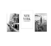 Póster en blanco y negro de la ciudad de Nueva York arte de pared paisaje calle impresiones en lienzo carteles e impresiones imagen para la decoración sala de estar del hogar sin marco-50X70cmX3